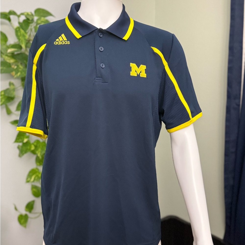 Adidas Michigan Wolverines Climalite / Climacool Polo Shirt – Men’s L – NCAA